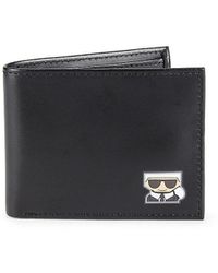 Buy Karl Lagerfeld Men Black KL Monogram Leather Bi-Fold Wallet Online -  910976