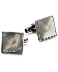 Esquire - Stainless Steel & Mother Of Pearl Square Cufflinks - Lyst