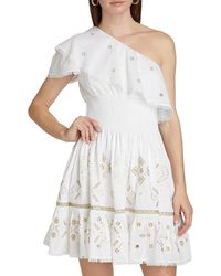 Kobi Halperin - Brooklyn Embroidered One-shoulder Minidress - Lyst