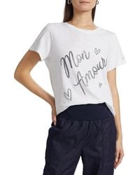 Cinq À Sept - Mon Amour Embellished Cotton T-Shirt - Lyst