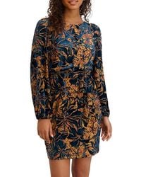 Kensie - Tie-Waist Velvet A-Line Minidress - Lyst