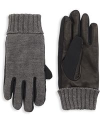 for Men Grey Saks Fifth Avenue Collection Ombré Cashmere Gloves in Black Grey Mens Accessories Gloves 