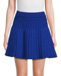 RED Valentino - Wool Blend Fit & Flare Mini Skirt - Lyst