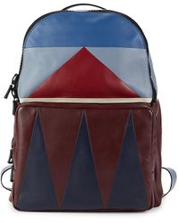 Valentino Garavani Leather Colorblock Backpack - Blue