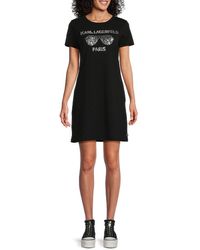 Karl Lagerfeld - Sequin Embellished T-shirt Dress - Lyst