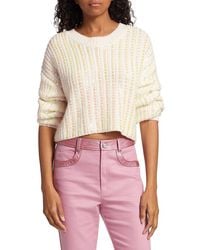 Cinq À Sept - Phoebe Sequin-Embellished Cropped Sweater - Lyst