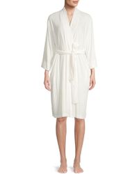 Natori Short Fleece Robe - White
