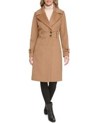 Kenneth Cole - Solid Wool Blend Trench Coat - Lyst
