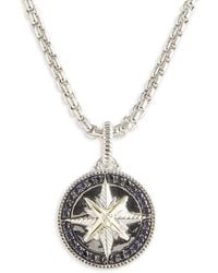 Effy - 14K & 0.40 Tcw Diamond And Sapphire Compass Pendant Necklace - Lyst