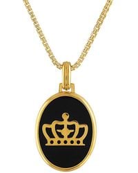 Esquire - 14K Goldplated Sterling & Onyx Crown Pendant Necklace - Lyst