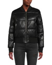 Calvin Klein - Faux Leather Puffer Jacket - Lyst