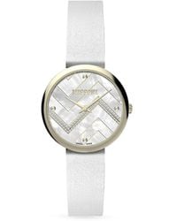 Missoni - M1 34mm Stainless Steel, Mother Of Pearl, Diamond & Leather Strap Watch - Lyst