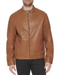 Cole Haan - Leather Moto Jacket - Lyst