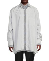 Vetements - Striped Layered Cotton Longline Shirt - Lyst