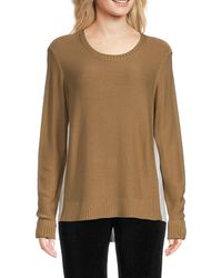Donna Karan - Two Tone High Low Sweater - Lyst