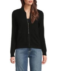Saks Fifth Avenue - Cashmere Zip-up Bomber Cardigan - Lyst