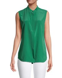 Equipment Therese Silk Top - Green