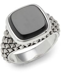 Effy - Sterling & Onyx Signet Ring - Lyst