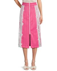 Valentino - Lace Trim A-line Midi Skirt - Lyst