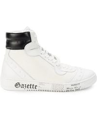 John Galliano - Leather High Top Sneakers - Lyst