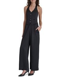 DKNY - Sleeveless Tuxedo Jumpsuit - Lyst
