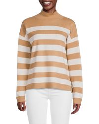 Tahari - Stripe Mockneck Sweater - Lyst