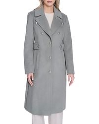 Kenneth Cole - Military Wool Blend Overcoat - Lyst