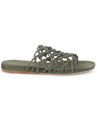 Etienne Aigner Barbados Woven-leather Thong-toe Sandals - Green