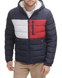 Tommy Hilfiger - Sherpa Lined Hooded Quilted Puffer Jacket - Lyst