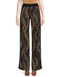 Versace Jeans Couture - Chain Logo Wide Leg Pants - Lyst