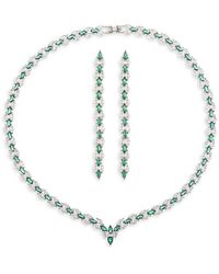 Eye Candy LA - Luxe Elizabeth 2-piece Silvertone Cubic Zirconia Necklace & Earrings Set - Lyst