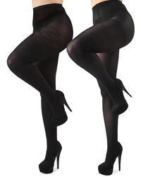 Memoi 2-pack Honey Bee Tights - Black