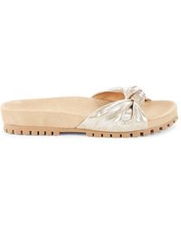 Jack Rogers - Knotted Metallic Leather Slides - Lyst