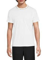 Valentino - Rockstud-Trim Cotton T-Shirt - Lyst