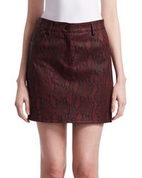 A.L.C. Troy Snakeskin Mini Skirt - Red