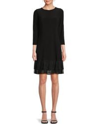 Tommy Hilfiger - Chiffon-Trim Jersey Shift Dress - Lyst