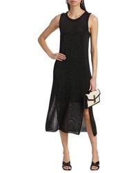 If Only Studio - Metallic Knit Scoopneck Midi-Dress - Lyst