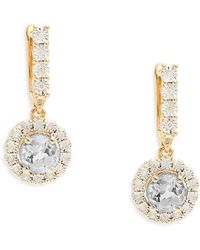 Effy ENY - 14k Goldplated Sterling Silver, White Topaz & Diamond Drop Earrings - Lyst