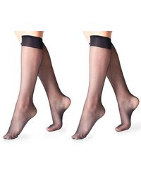 LECHERY - 2-Pack Sheer 20 Denier Knee High Socks - Lyst