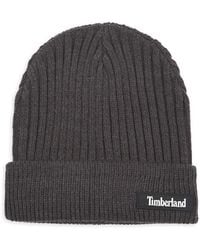 Timberland - Ribbed Logo Beanie - Lyst