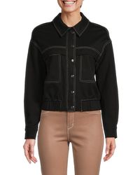 Adrianna Papell - Utility Contrast Knit Jacket - Lyst