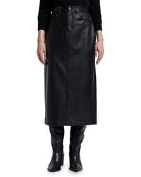 7 For All Mankind - Faux Leather Maxi Skirt - Lyst