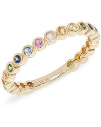 Saks Fifth Avenue - 14k Yellow Gold & Mixed Sapphire Half Eternity Band Ring - Lyst