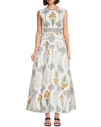 Giambattista Valli - Floral Cinch Maxi A Line Dress - Lyst