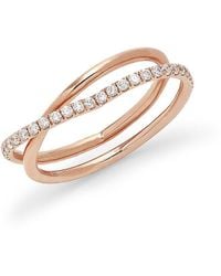 EF Collection - Core 14K Rose & 0.26 Tcw Diamond Crossover Ring - Lyst