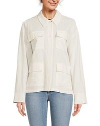 Vero Moda - Fia Linen Blend Shirt Jacket - Lyst