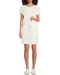 Andrew Marc - Drawstring Cotton-Blend Minidress - Lyst
