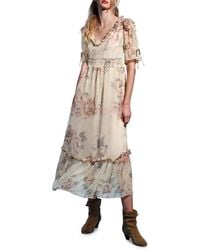 Walter Baker - Floral Ruffle Chiffon Maxi Dress - Lyst