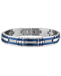 Esquire - Ion Plated Stainless Steel & 0.33 Tcw Diamond Bracelet - Lyst