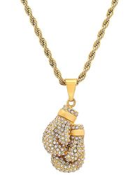 Anthony Jacobs - 18k Goldplated Stainless Steel & Simulated Diamond Pendant Necklace - Lyst